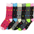 Women/Teen Crew Socks - Heart Designs
